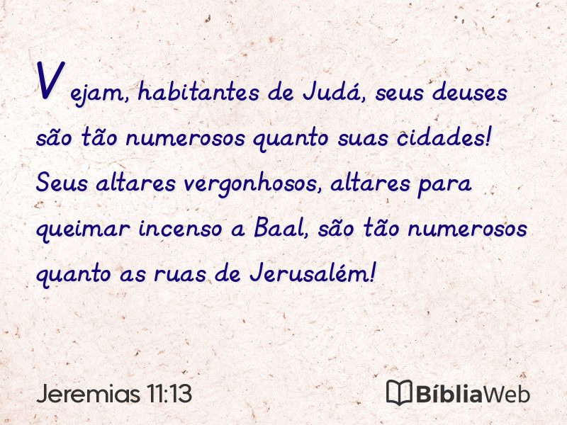 Jeremias 11:13 em imagem para compartilhar