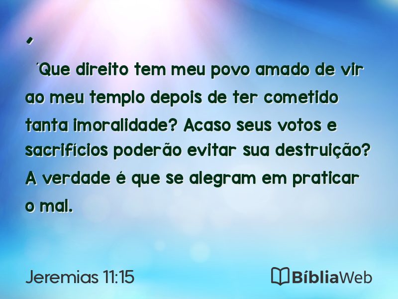 Jeremias 11:15 em imagem para compartilhar