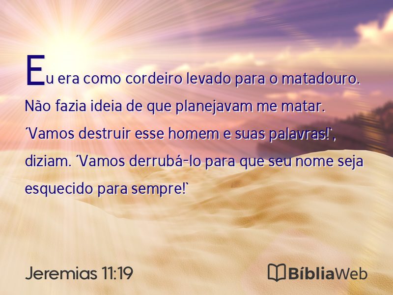 Jeremias 11:19 em imagem para compartilhar