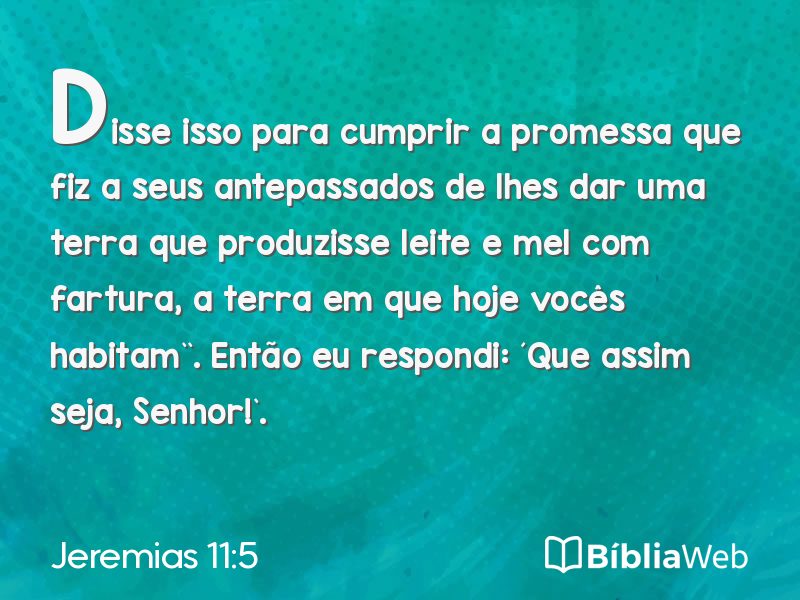 Jeremias 11:5 em imagem para compartilhar