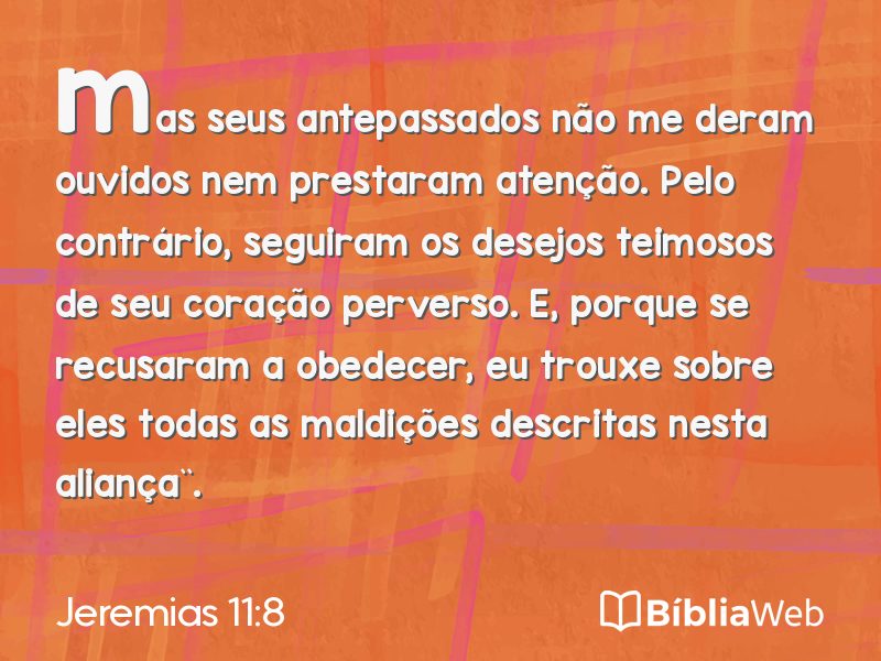 Jeremias 11:8 em imagem para compartilhar