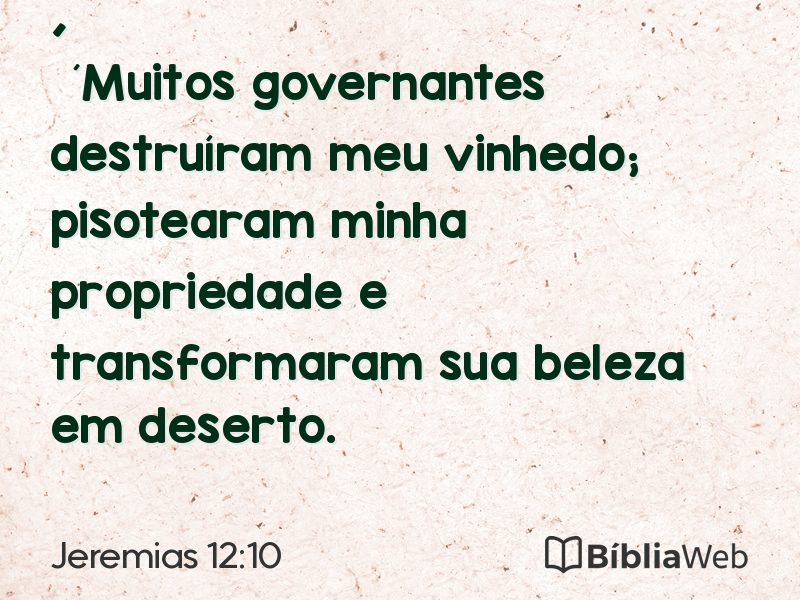 Jeremias 12:10 em imagem para compartilhar