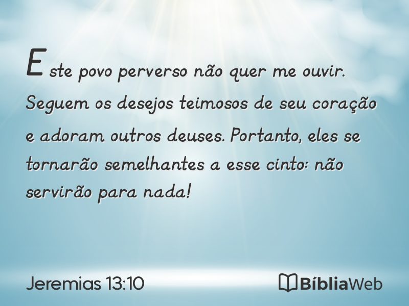 Jeremias 13:10 em imagem para compartilhar