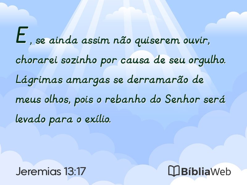 Jeremias 13:17 em imagem para compartilhar