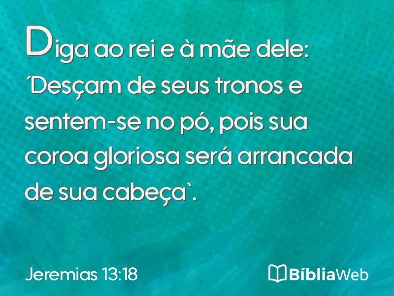 Jeremias 13:18 em imagem para compartilhar
