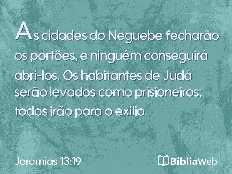 Jeremias 13:19 em imagem para compartilhar