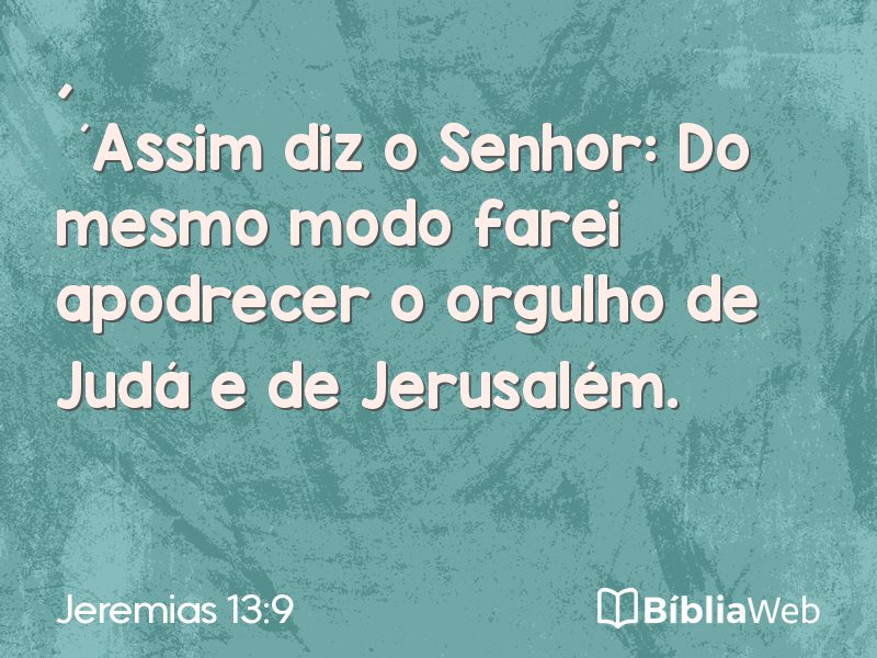 Jeremias 13:9 em imagem para compartilhar