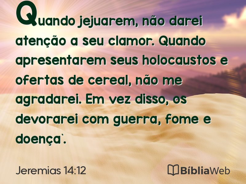 Jeremias 14:12 em imagem para compartilhar