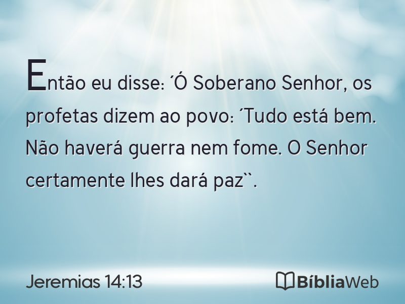 Jeremias 14:13 em imagem para compartilhar