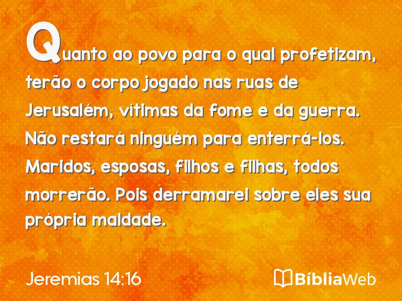 Jeremias 14:16 em imagem para compartilhar