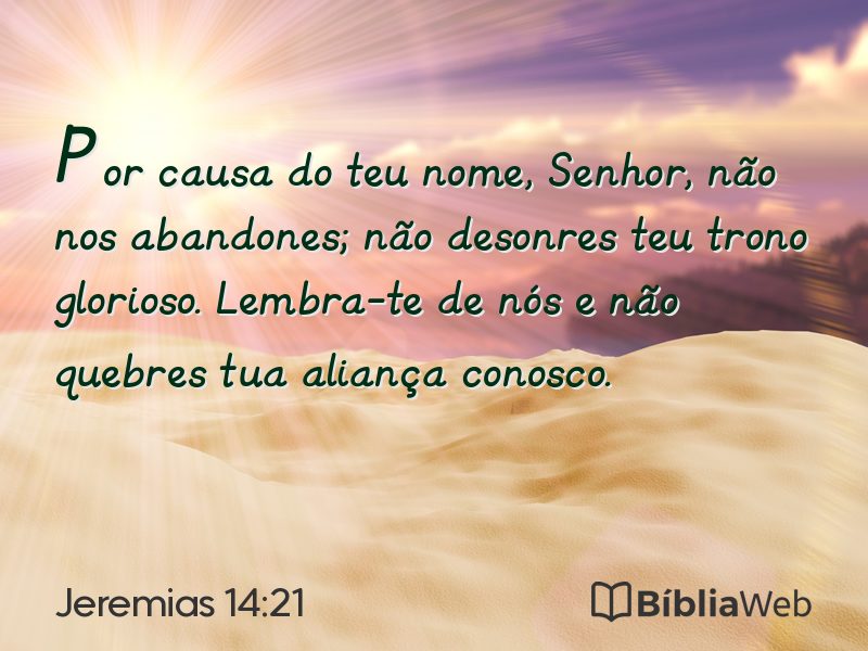 Jeremias 14:21 em imagem para compartilhar