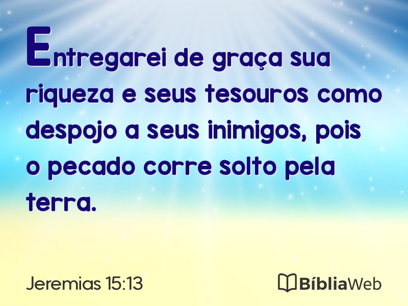 Jeremias 15:13 em imagem para compartilhar