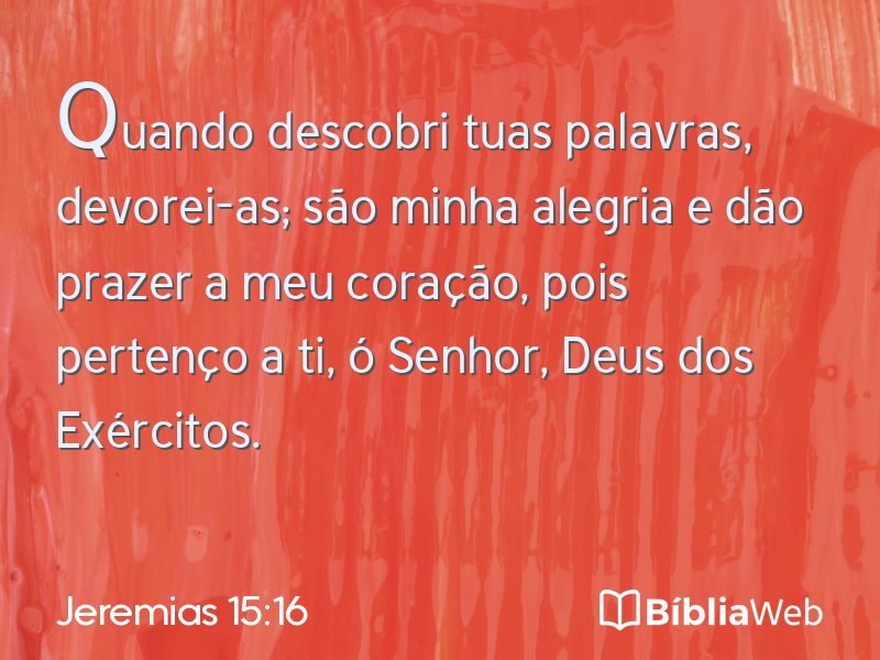 Jeremias 15:16 em imagem para compartilhar