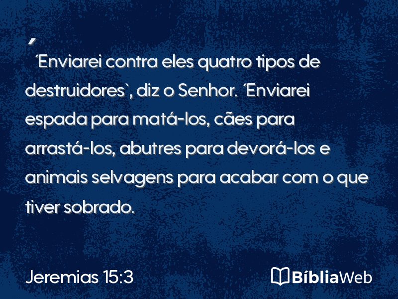 Jeremias 15:3 em imagem para compartilhar