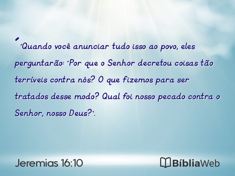 Jeremias 16:10 em imagem para compartilhar
