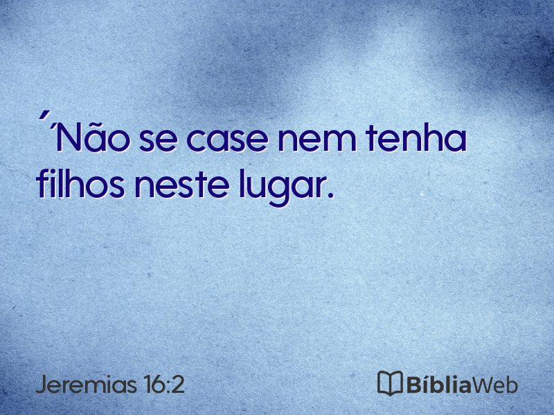 Jeremias 16:2 em imagem para compartilhar