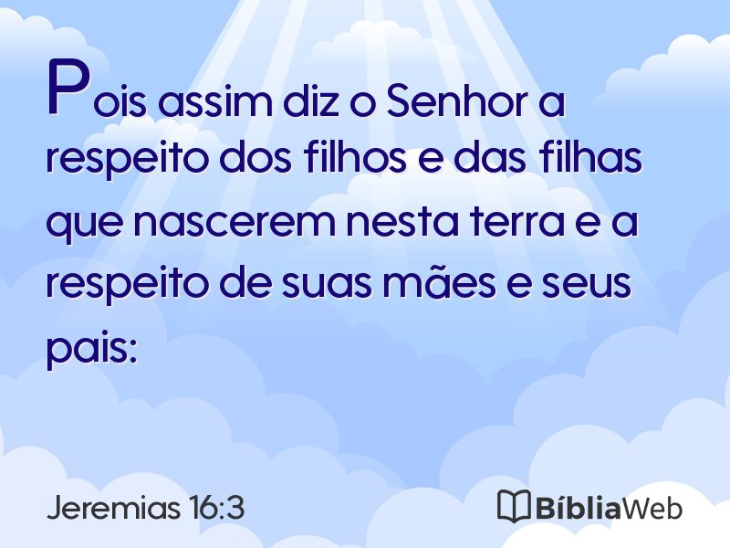 Jeremias 16:3 em imagem para compartilhar