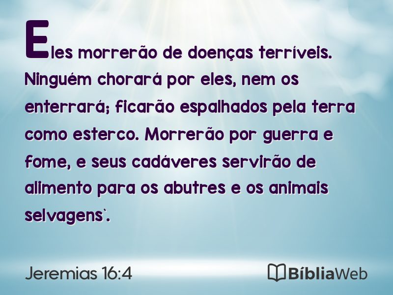 Jeremias 16:4 em imagem para compartilhar