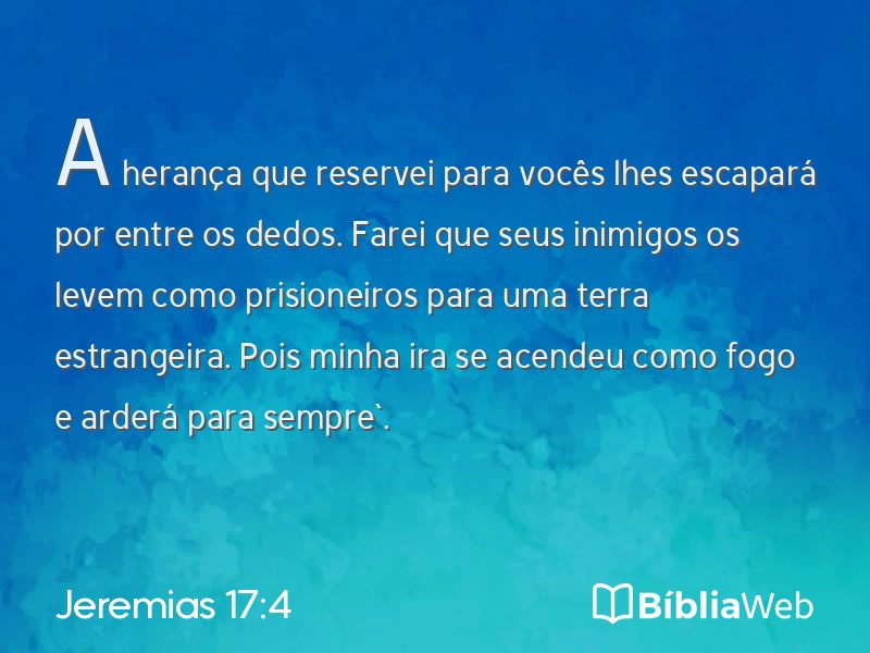 Jeremias 17:4 em imagem para compartilhar