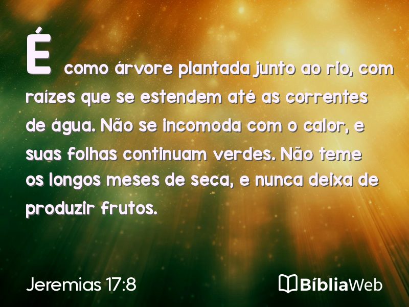 Jeremias 17:8 em imagem para compartilhar