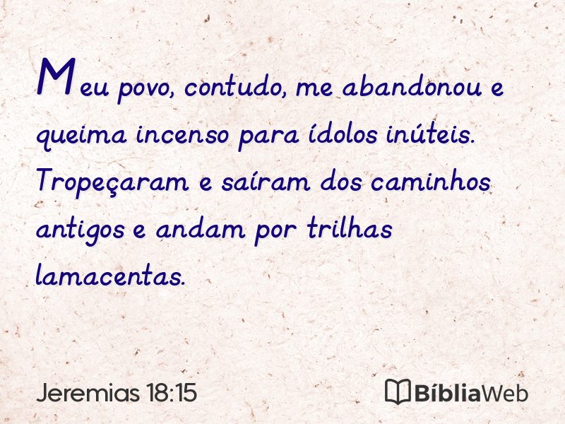 Jeremias 18:15 em imagem para compartilhar