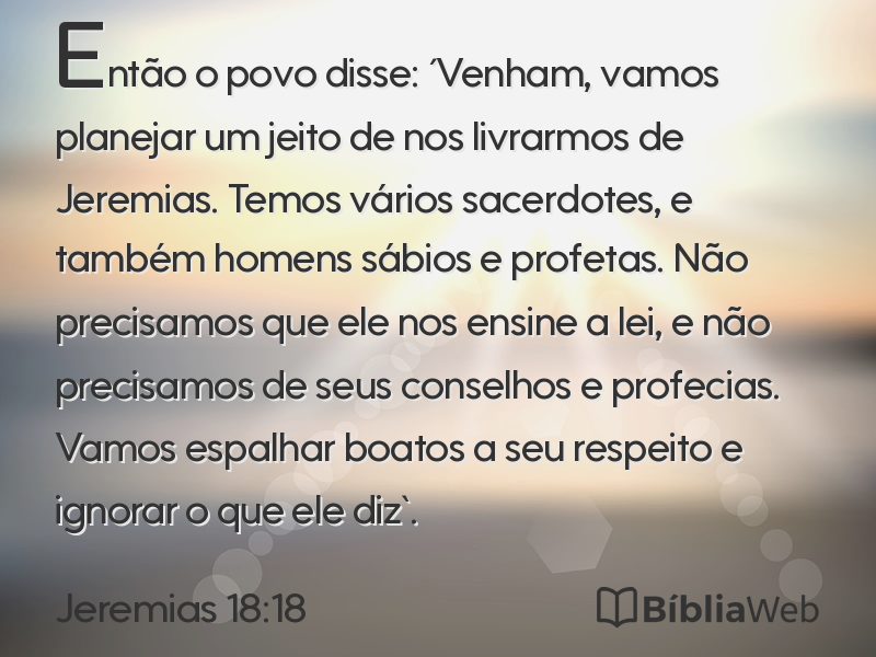 Jeremias 18:18 em imagem para compartilhar