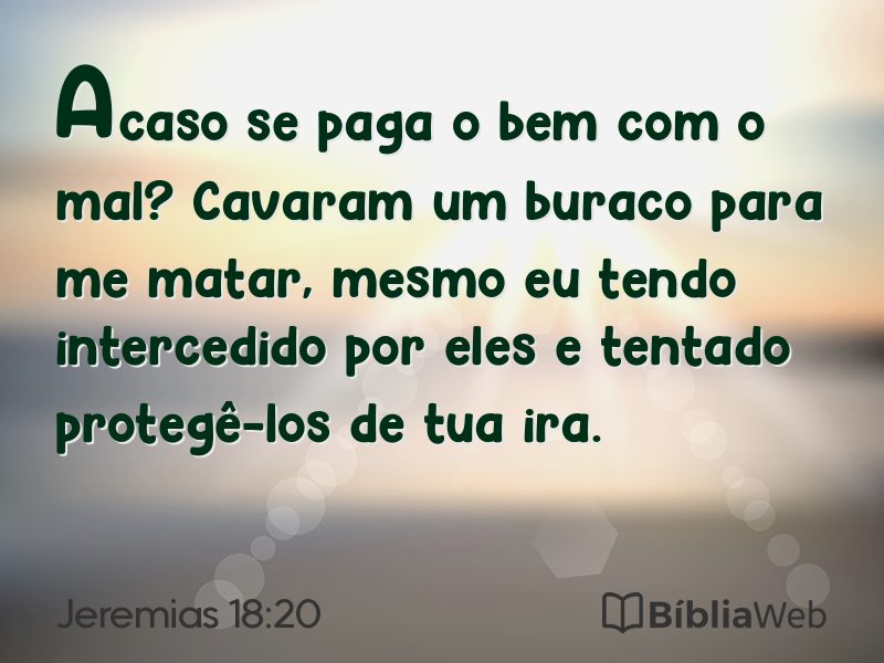 Jeremias 18:20 em imagem para compartilhar
