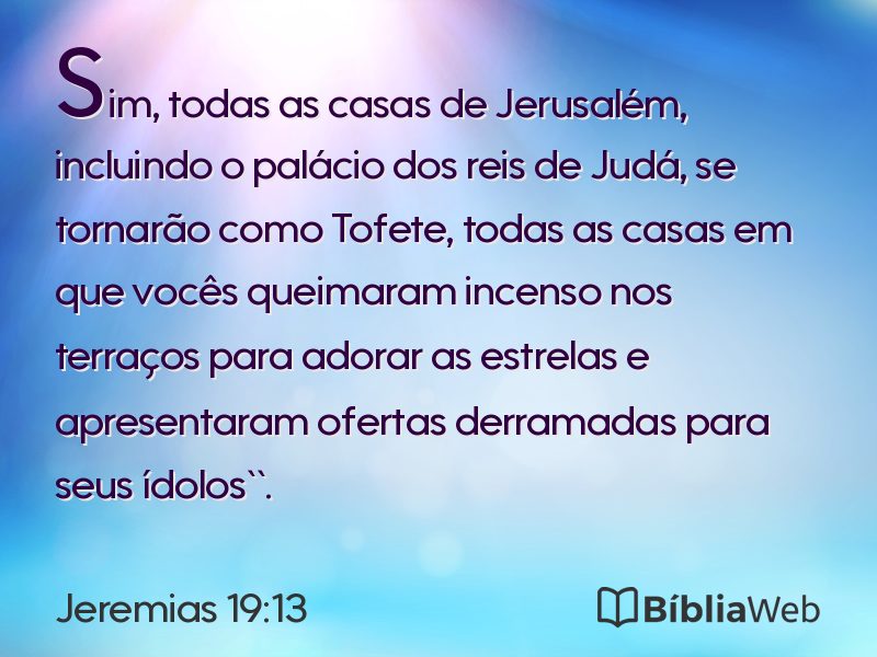 Jeremias 19:13 em imagem para compartilhar