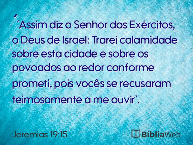 Jeremias 19:15 em imagem para compartilhar