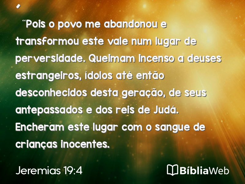 Jeremias 19:4 em imagem para compartilhar