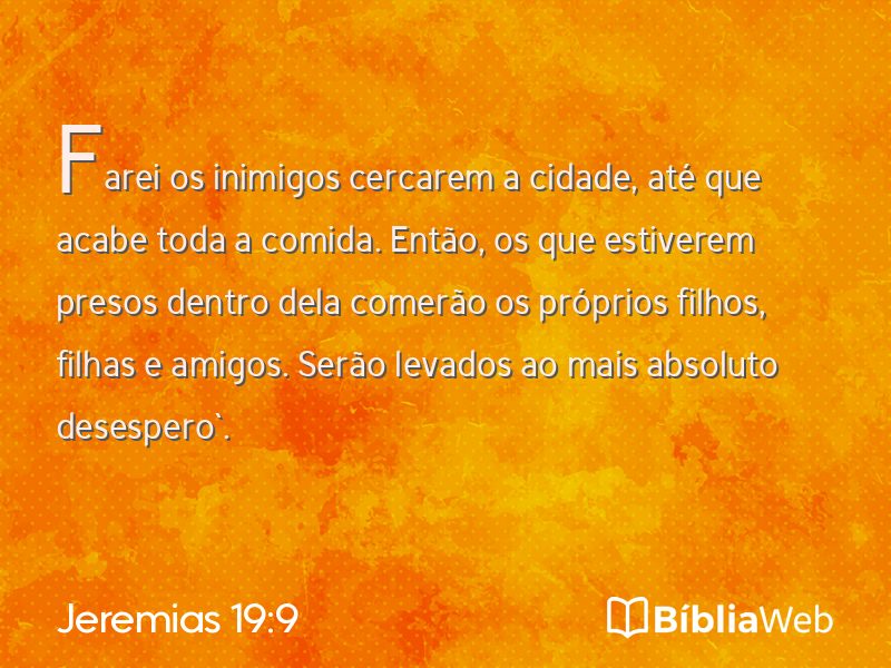 Jeremias 19:9 em imagem para compartilhar