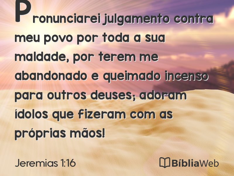 Jeremias 1:16 em imagem para compartilhar