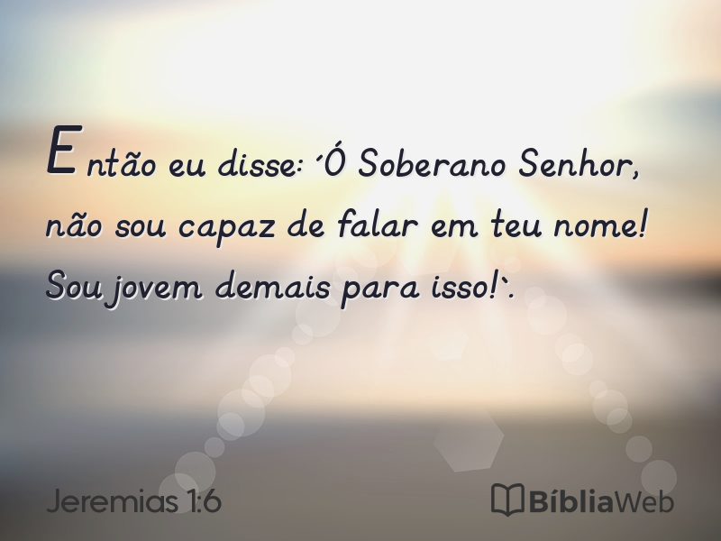 Jeremias 1:6 em imagem para compartilhar