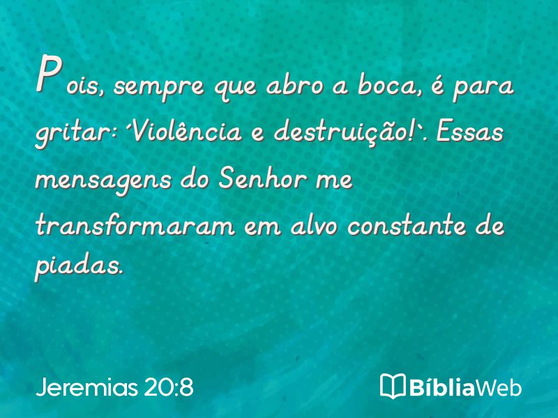 Jeremias 20:8 em imagem para compartilhar