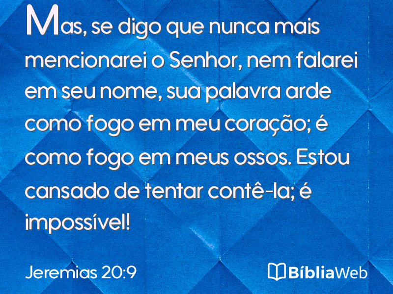 Jeremias 20:9 em imagem para compartilhar