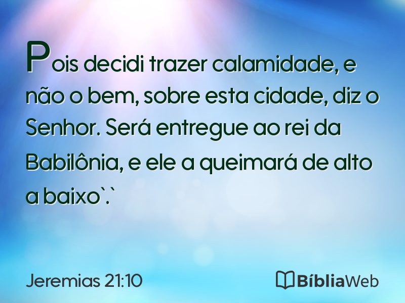 Jeremias 21:10 em imagem para compartilhar