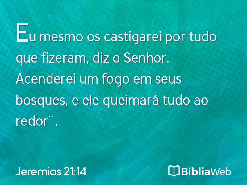 Jeremias 21:14 em imagem para compartilhar