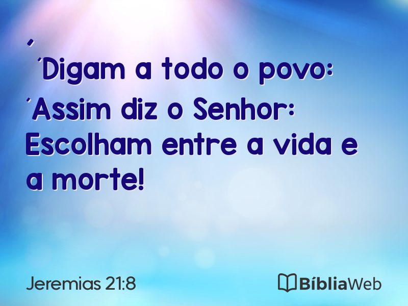 Jeremias 21:8 em imagem para compartilhar