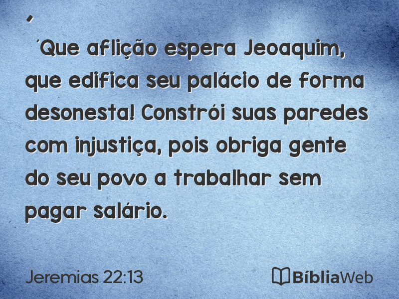 Jeremias 22:13 em imagem para compartilhar