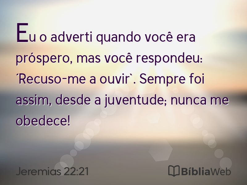 Jeremias 22:21 em imagem para compartilhar