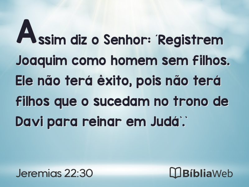 Jeremias 22:30 em imagem para compartilhar