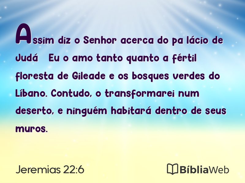 Jeremias 22:6 em imagem para compartilhar