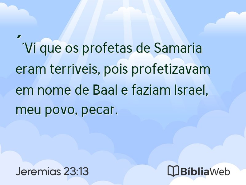 Jeremias 23:13 em imagem para compartilhar