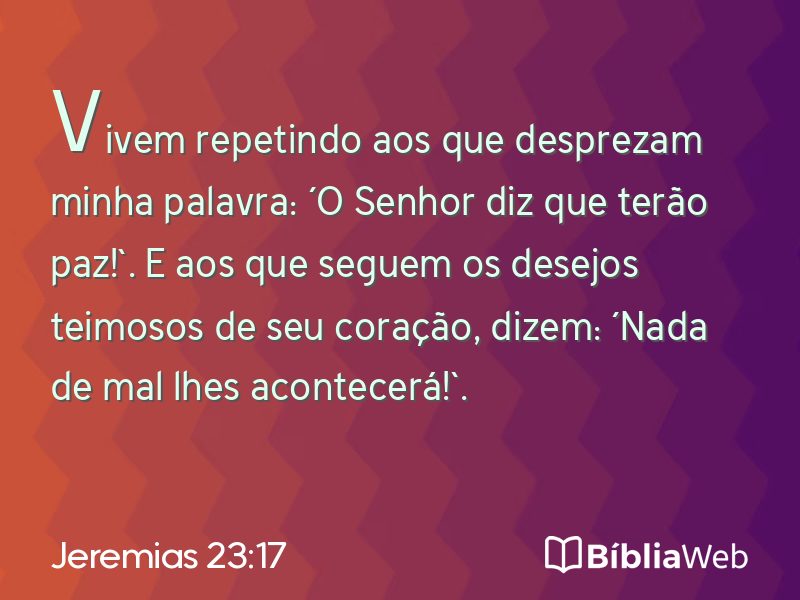 Jeremias 23:17 em imagem para compartilhar