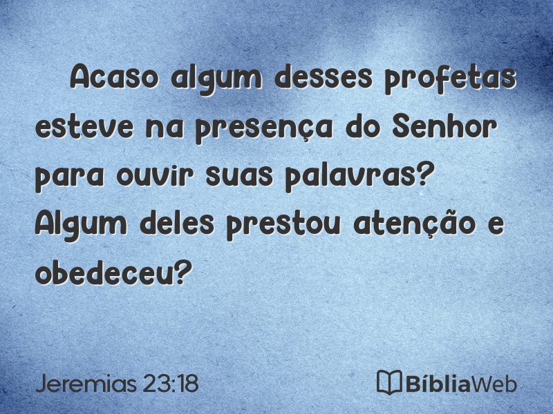 Jeremias 23:18 em imagem para compartilhar