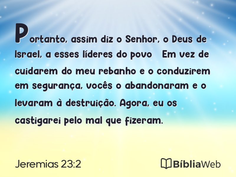 Jeremias 23:2 em imagem para compartilhar