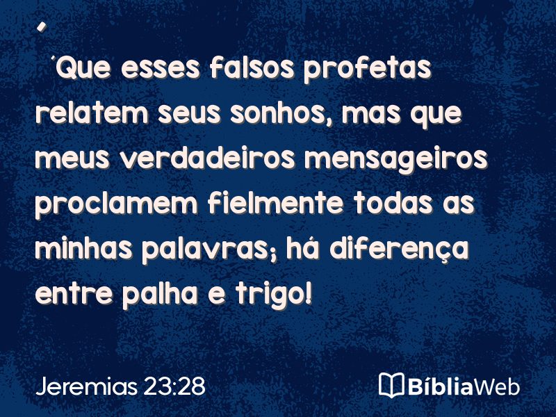 Jeremias 23:28 em imagem para compartilhar