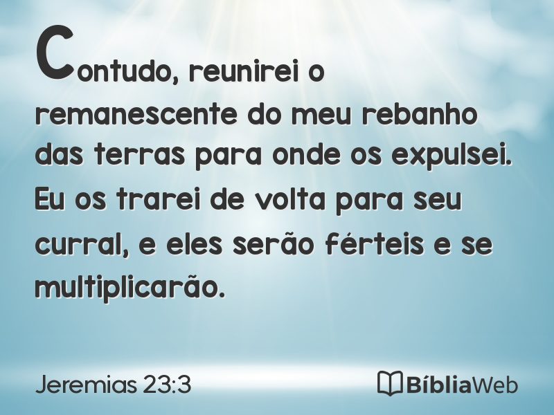 Jeremias 23:3 em imagem para compartilhar