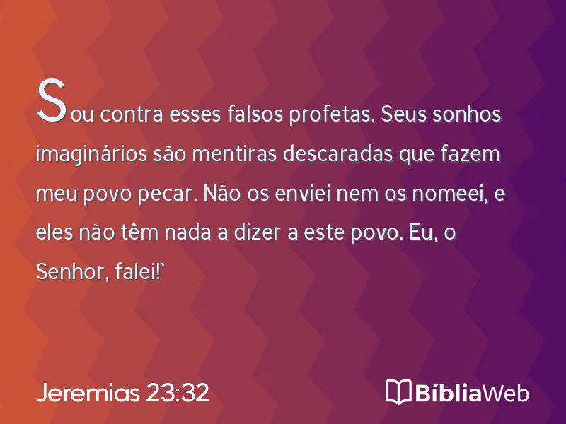 Jeremias 23:32 em imagem para compartilhar