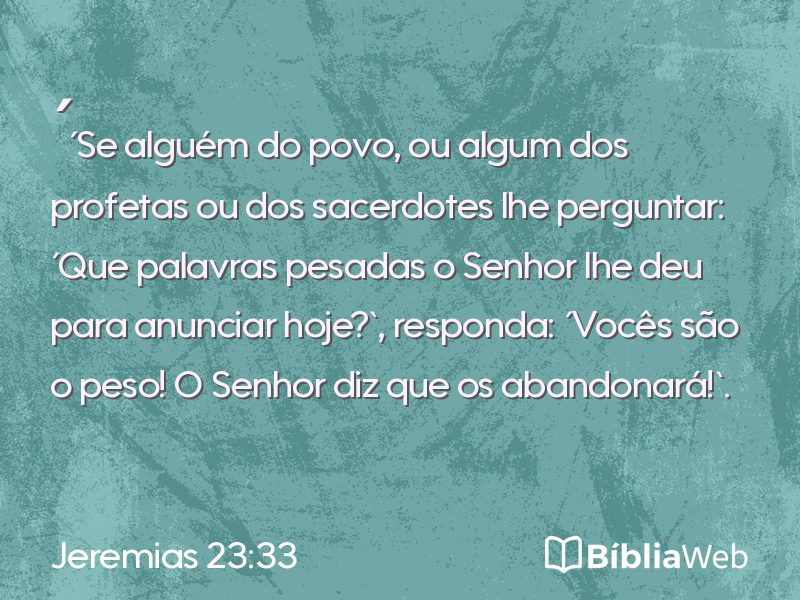 Jeremias 23:33 em imagem para compartilhar